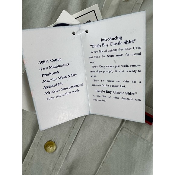 Vintage 90's Bugle Boy Classics Mens Medium New Short Sleeve Shirt Top NWT Sears - Picture 6 of 8